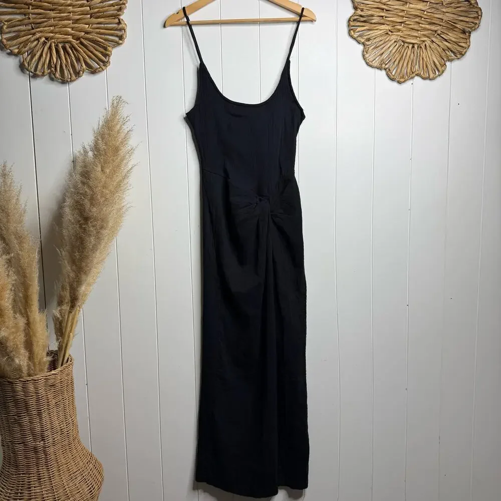 Free People maxi ruched sarong style side slit cotton Small